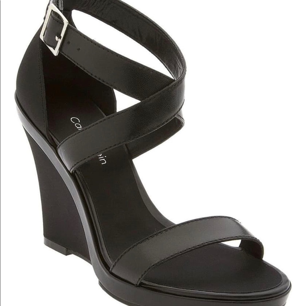 Calvin Klein Tabitha black wedge heel size 8.5
